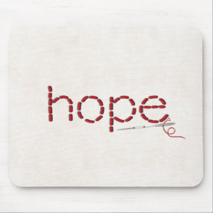 rote HOPE-Textnachricht mit Nadel Mousepad
