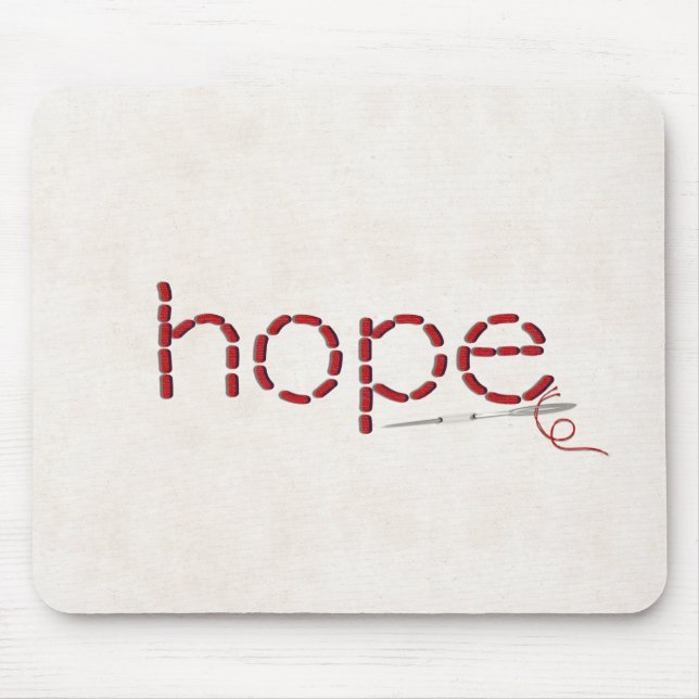 rote HOPE-Textnachricht mit Nadel Mousepad (Vorne)