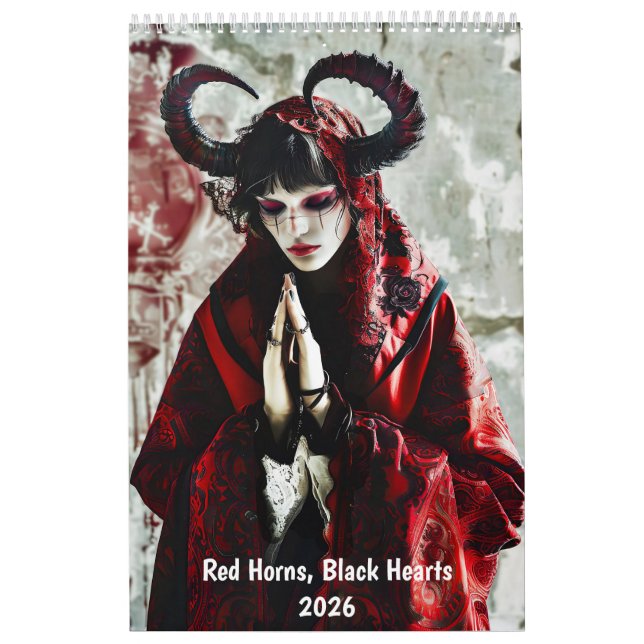 Rote Hörner, schwarze Herzen - Kalender im Gothic- (Titelbild)