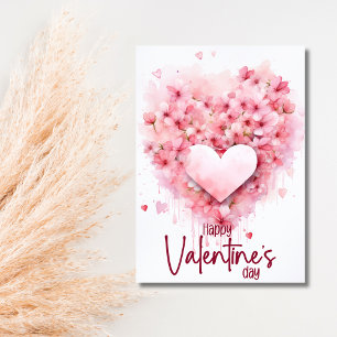 Rote Hortensien-Herz Frohen Valentinstag Feiertagskarte