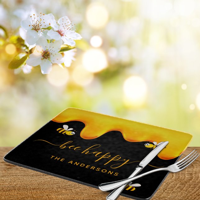 Rote Hummeln-Hummeln-Honig-Monogramm Schneidebrett (Von Creator hochgeladen)