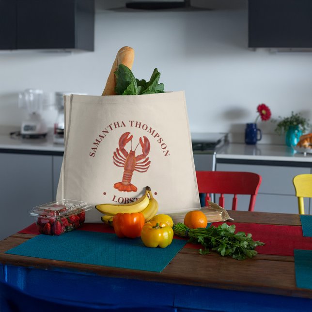 Rote Hummer Meeresfrüchte Lebensmittelgeschäft Per Jumbo Stoffbeutel (Red Lobster custom Jumbo Tote)