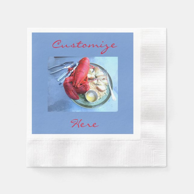 Rote Hummernapkins Serviette (Vorderseite)