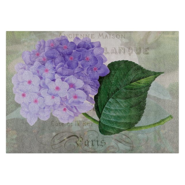 Rote Hydrangee Glas Schneidbrett Schneidebrett (Vorderseite)