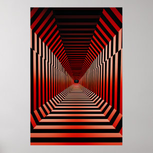 Rote Hypnotische Illusionen Poster