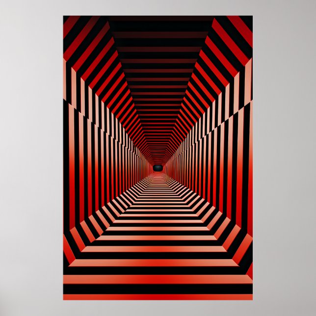 Rote Hypnotische Illusionen Poster (Vorne)