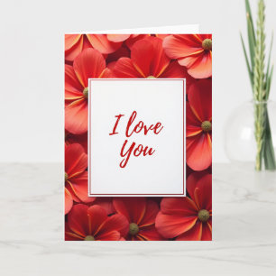 Rote Ich liebe dich Blumenkarte Karte