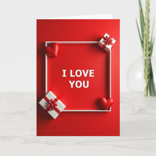 Rote Ich liebe dich Herzen Faux Gold Karte