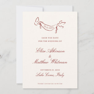 Rote illustrierte wunderliche Hochzeit  Save The Date