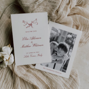 Rote illustrierte wunderliche Hochzeit Save The Date
