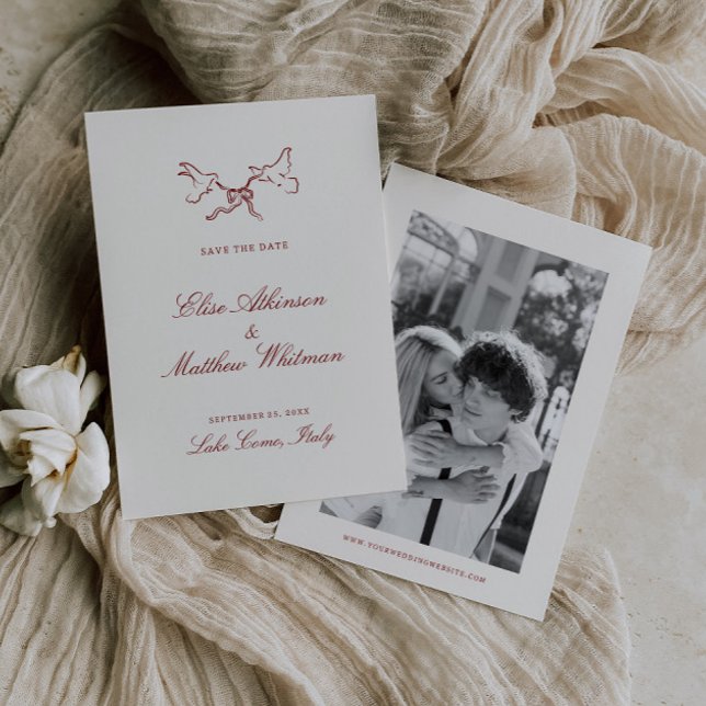 Rote illustrierte wunderliche Hochzeit  Save The Date (Von Creator hochgeladen)