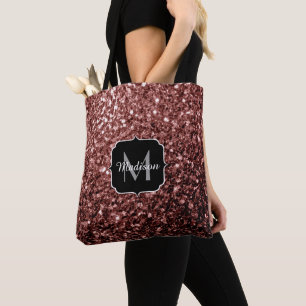 Rote Imitat Glitzer Glitzern Monogramm
