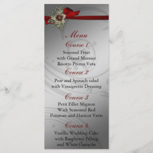 Rote IMITATE Band Vintag Brooche Hochzeit Menükarte