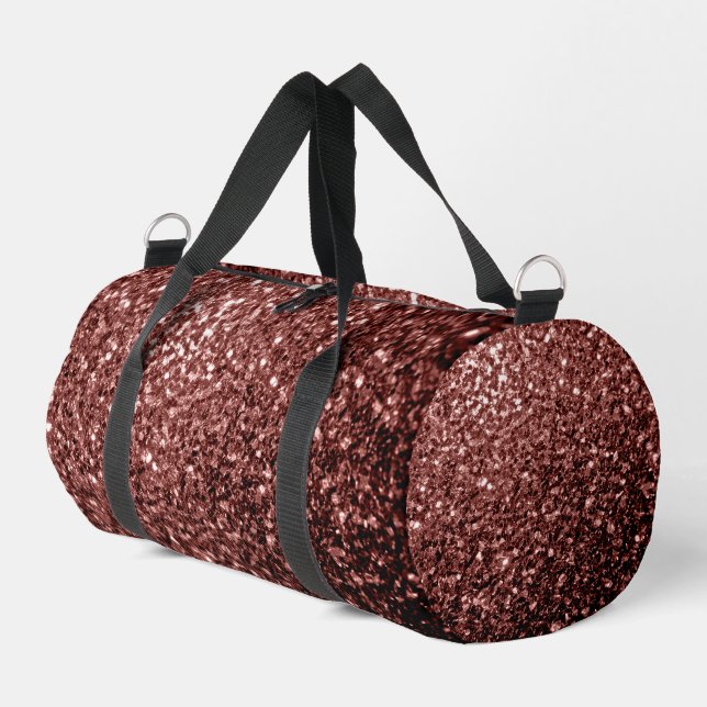 Rote Imitate Glitzer Glitzern Duffle Bag (Linke Seite)