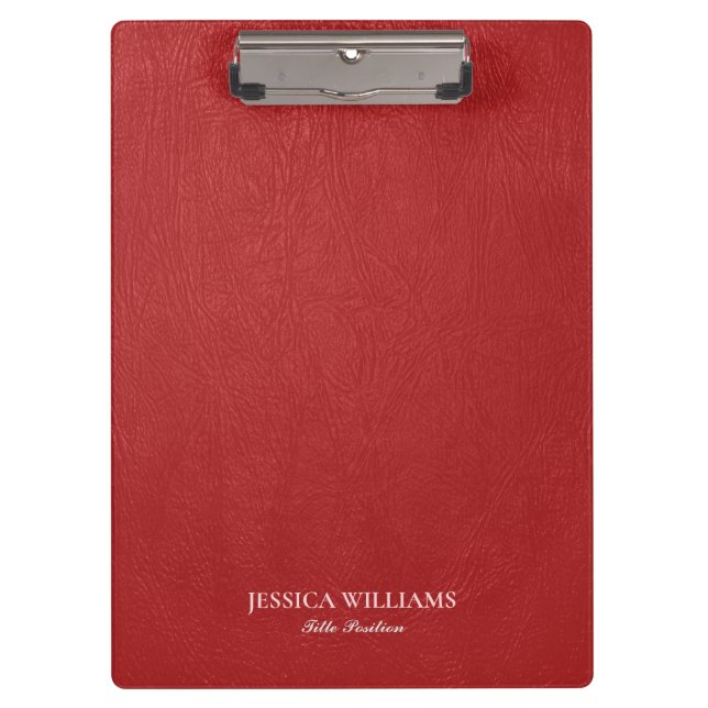 Rote Imitate Leather Print Vintag Look Zwischenabl Klemmbrett (Vorderseite)