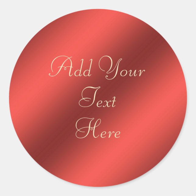 Rote Imitate Metallische Folie Anpassbare Aufklebe Runder Aufkleber (Vorderseite)