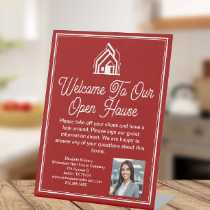 Rote Immobilienfirma Individuelles Open House Sockelschild
