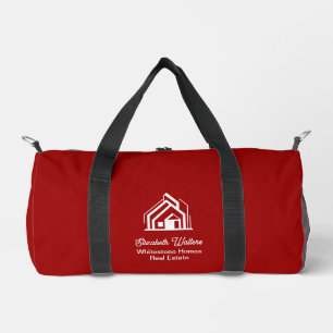 Rote Immobilienfirma Maßgeschneiderter Makler Duffle Bag