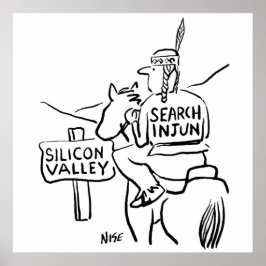 Rote Indianer am Horseback im Silicon Valley Poster