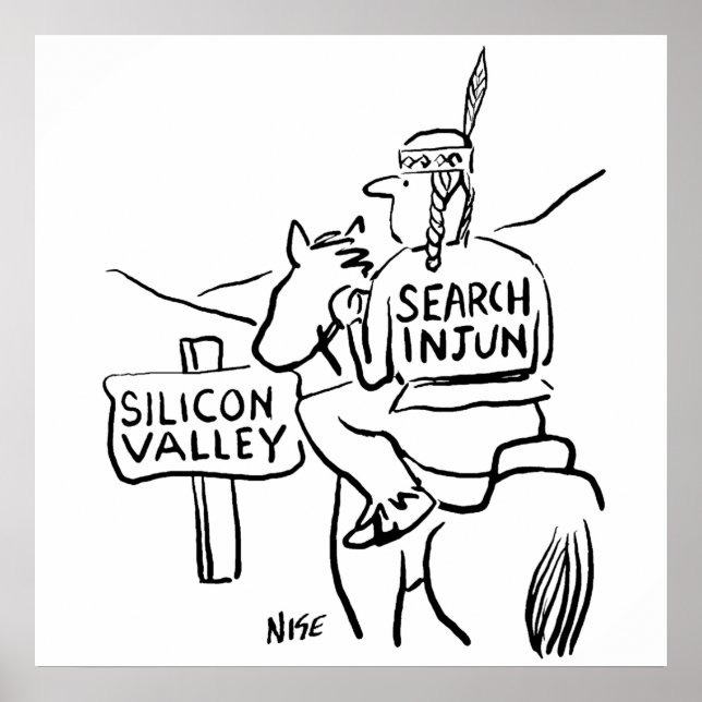 Rote Indianer am Horseback im Silicon Valley Poster (Vorne)