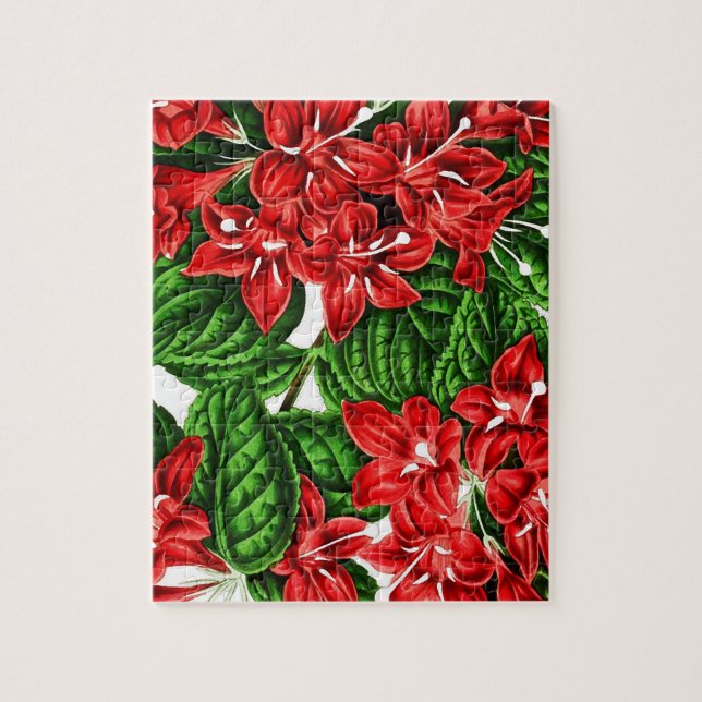 Rote Ingwer-Blume, Vintag Puzzle (Vertikal)