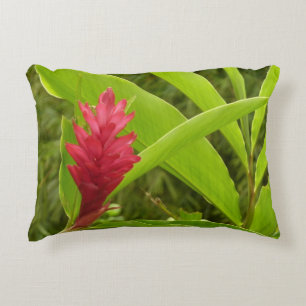 Rote Ingwerblüte (Alpinia) Tropisch Zierkissen