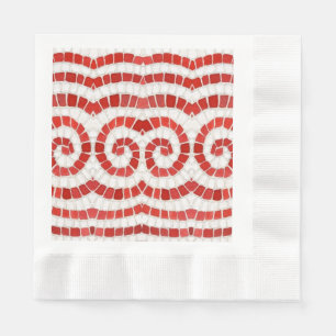 ROTE IONISCHE MOSAIK-TISCHNAPKINETTE AUS PAPPE SERVIETTE