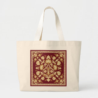 Rote islamische Blumenranken-Tasche Jumbo Stoffbeutel