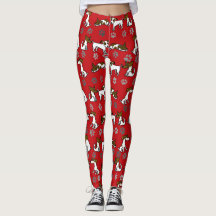 Rote Jack Russell Cartoon Leggings