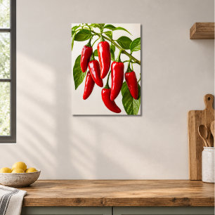 Rote Jalapeno-Pfefferpflanze Poster