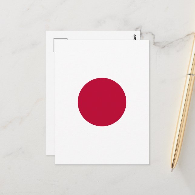 Rote Japan-Sonne Postkarte (Vorderseite/Rückseite Beispiel)