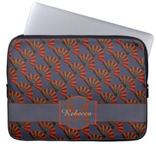 Rote japanische antike Fächer Elegant Personalisie Laptopschutzhülle
