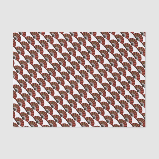 Rote japanische antike Fans Seidenpapier (Vorderseite)