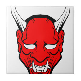 Rote japanische Hannya-Maske Fliese