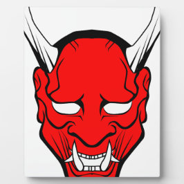 Rote japanische Hannya-Maske Fotoplatte