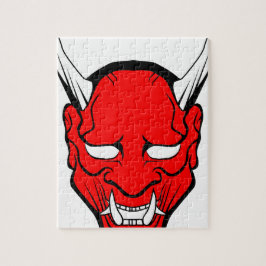 Rote japanische Hannya-Maske Puzzle