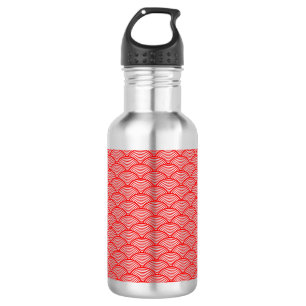 Rote japanische Welle Edelstahlflasche