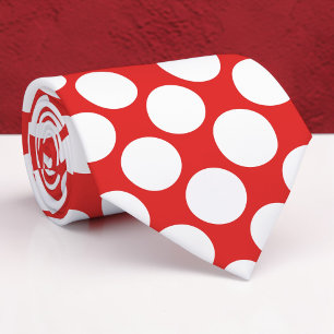 Rote Jumbo-Polka-Punkte-Halsbinden nach Maß Krawatte