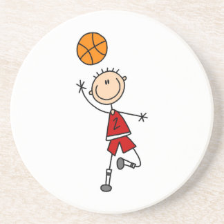 Rote Jungen-Basketball-Spieler-T - Shirts und Untersetzer