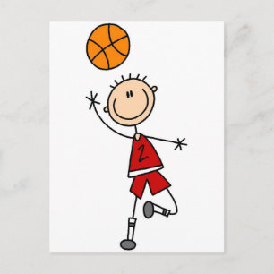 Rote Jungen Basketball T-Shirts und Geschenke Postkarte