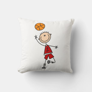 Rote Jungen Basketballspieler T-Shirts und Geschen Kissen