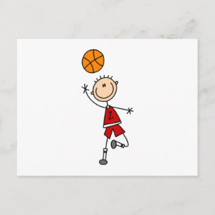 Rote Jungen Basketballspieler T-Shirts und Geschen Postkarte