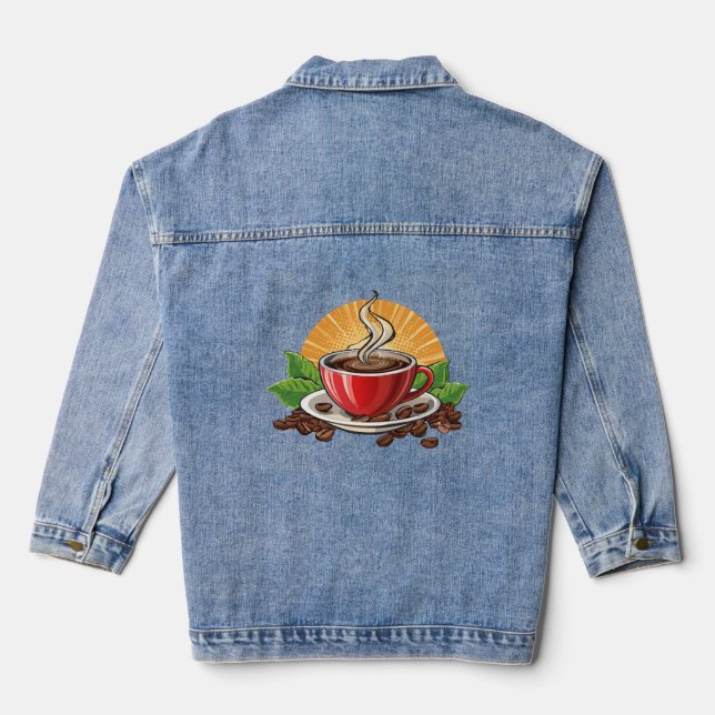 Rote Kaffeetasse Jeansjacke (Rückseite)