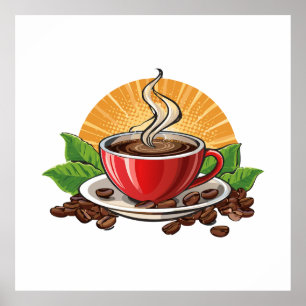 Rote Kaffeetasse Poster