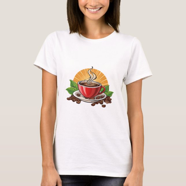 Rote Kaffeetasse T-Shirt (Vorderseite)