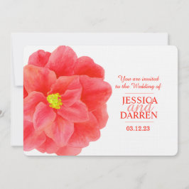 Rote Kamelie Blume Hochzeit Aquarell einladen Einladung