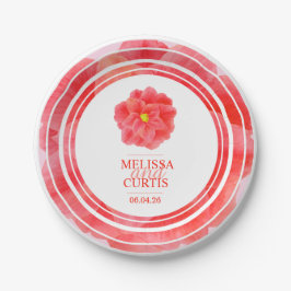 Rote Kamelien Hochzeitsfeier Teller