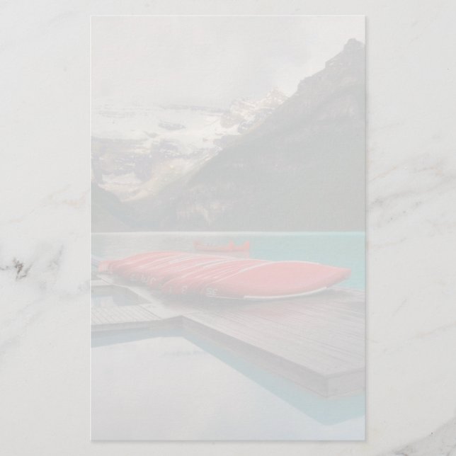 Rote Kanus am Lake Louise Briefpapier (Vorderseite)