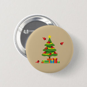 Rote Kardinal - Christmas Merrier verbringt zusamm Button