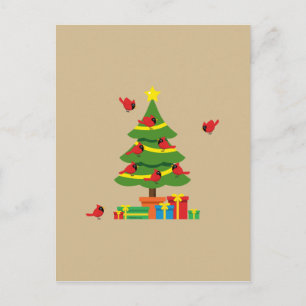 Rote Kardinal - Christmas Merrier verbringt zusamm Postkarte